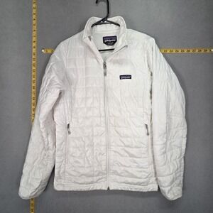Patagonia White Quilted Ski Puffer Jacket